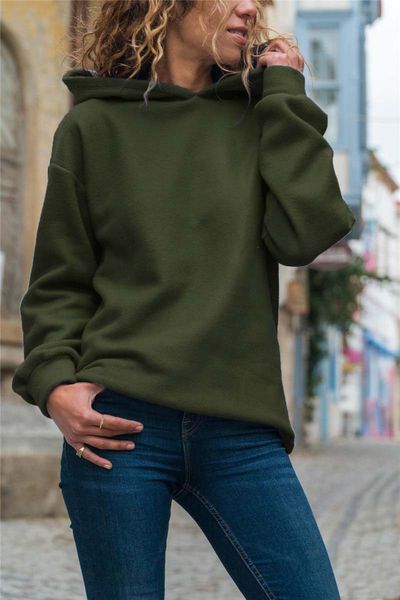 

2019 горячая новая осень и зима темперамент мода с капюшоном с длинными рукавами блузка, Black