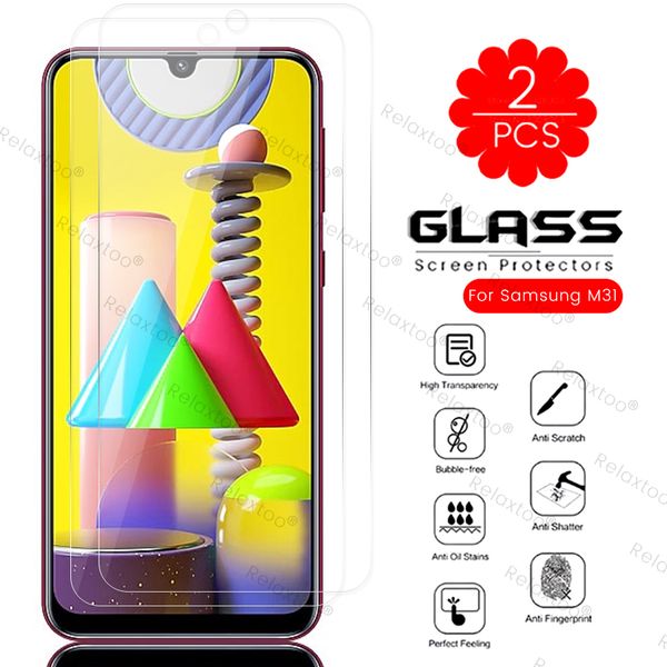 

2шт smsung m 31 стекло протектор экрана закаленное стекло для samsung galaxy m31 2020 sm-m315f/ds 6.4 " телефон броня защитные пленки