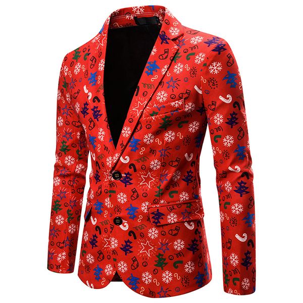 

mens christmas blazer jacket 2019 fashion novelty xmas men blazer slim fit single breasted party wedding prom suit hombre, White;black