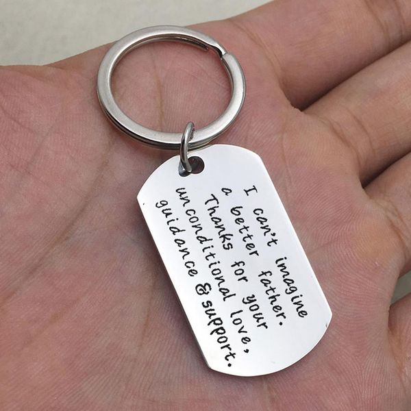 

2019 popular english letter sliver hollow heart circle key chain father's day gift keychain daddy key ring holder gifts, Silver