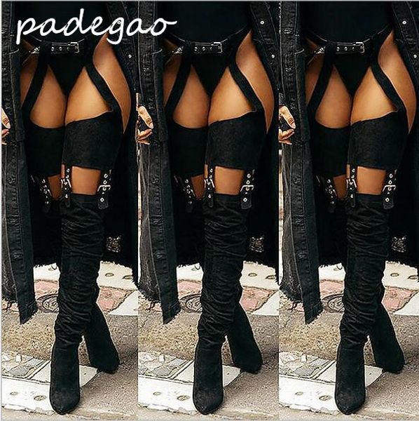 

new 2019 explosion models new fashion women's boots foreign trade large size fashion women's shoes pointeda211, Black