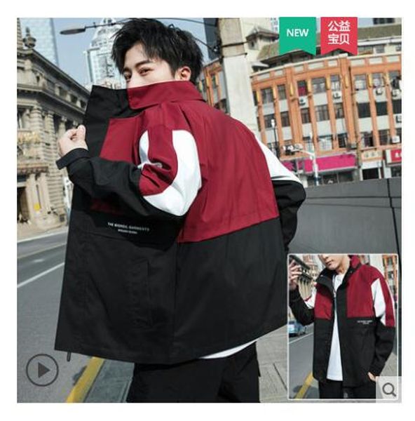 

men coat spring and autumn 2020 new korean fashion casual jacket tide brand autumn gown handsome shirt, Black;brown