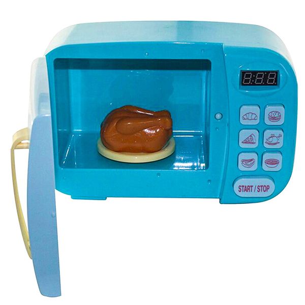 

children pretend play toys electric home appliances simulation microwave oven with light rotate playset for kids microwave oven