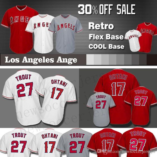 

Ohtani Los Angeles Ange jersey 27 Mike Trout 17 Shohei Ohtani COOL Base MenBaseball Jerseys Trout
