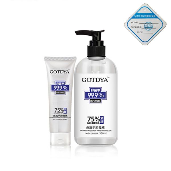 

2020 disinfection anhydrous non-sticky hands private label iiincluded 75% alcohol hand sanitizer gel ups fast ship 300m/80ml