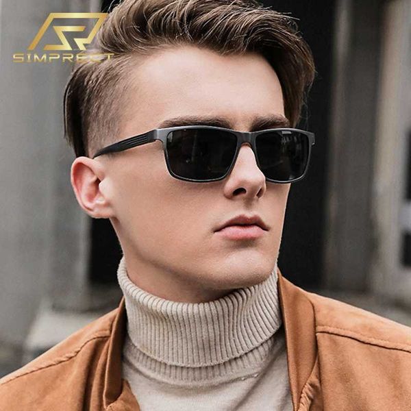 

simprect aluminum magnesium polarized sunglasses men 2020 retro square driver's sunglasses anti-glare brand sun glasses for men, White;black
