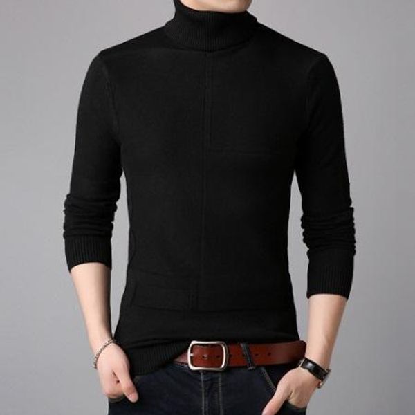 

winter thick warm solid sweater men turtleneck brand mens sweaters slim fit pullover men knitwear male double collar, White;black