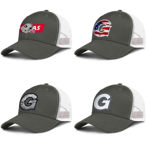 

georgetown hoyas football white logo army-green mens and womens trucker cap baseball design fitted plain mesh hats basketball camouflage, Blue;gray