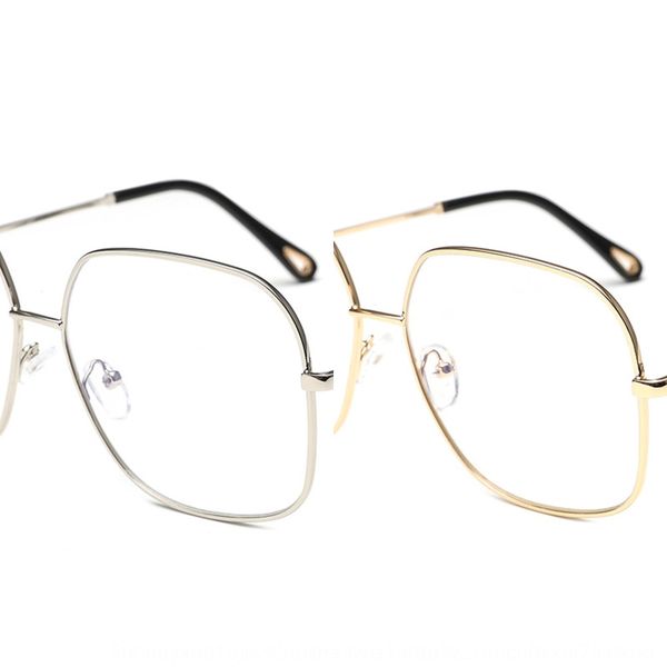 

zwbb8 plain mirror large square light fashion personalized female can plain mirror large frame glasses square light fashion personalized gla, Silver