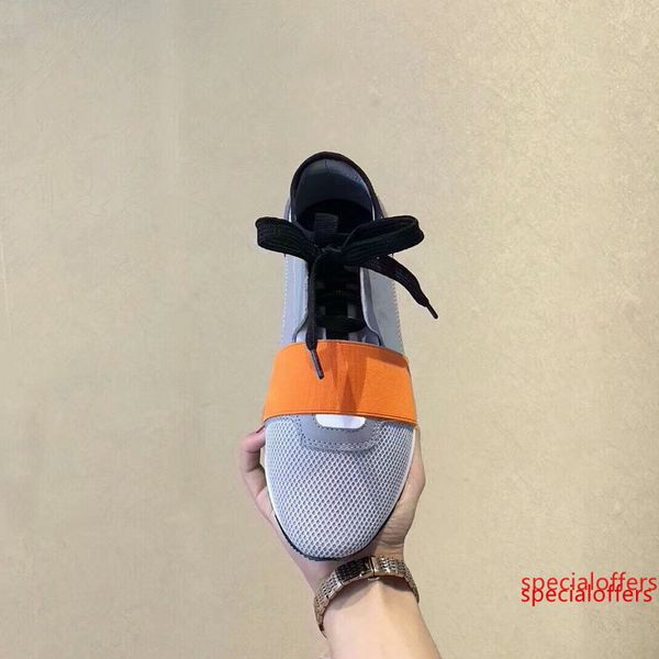 

2019 fashion men women brand letter couple shoes mesh leather mixed colors grey orange casual sports shoes sneakers 11246997es size 35-46, Black