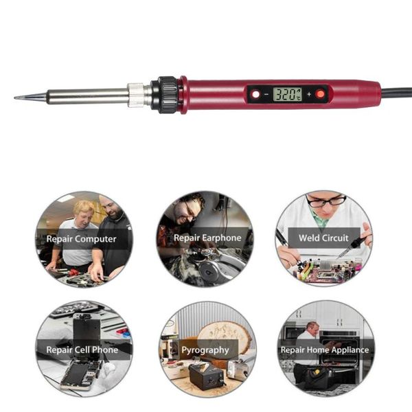 

professional handheld digital 80w electric soldering iron tool temperature adjustable with lcd display mini soldering statio
