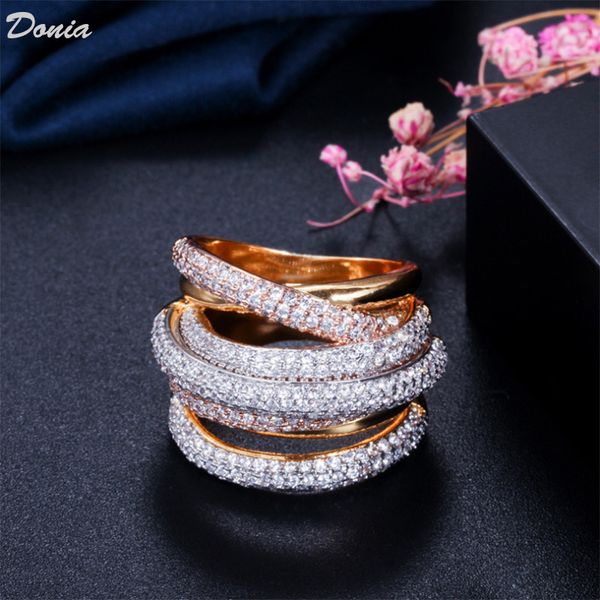 

donia ювелирные изделия европейское и американское популярное популярное горящее кольцо цвет полный циркокон кольцо европейского и американс, Silver