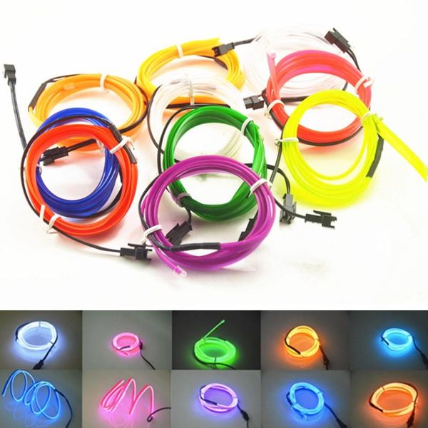 

1m car styling flexible neon light glow el wire strip led neon lights car waterproof led decoration strip