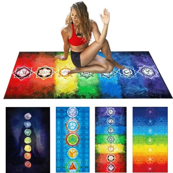 

7 chakra mandala bohemia hanging blanket tapestry summer beach towel yoga mat