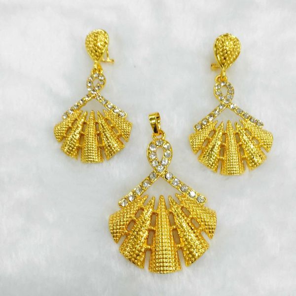 

yulaili fashion crystal rhinestone dubai gold wedding jewelry sets shell pendant necklace earrings for african women party gifts, Silver