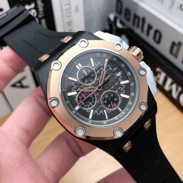 

дизайнерские часы мужские часы auotomatic марка часы 45 мм мода человек механические часы королевский дуб водонепроницаемые часы оптом, Slivery;brown