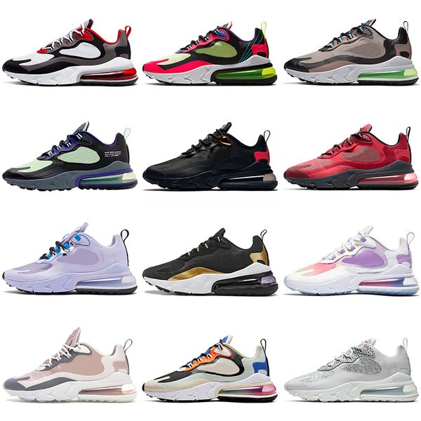 

270 react size 36-45 designer sports snerkers men women trainers running shoes stock x black iron grey red parachute winter futures camo, White;red