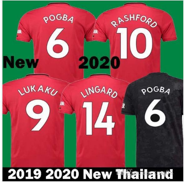 

thailand degea pogba 19 20 manchester soccer united jerseys utd 2019 2020 rashford football martial jersey shirt maillot de foot, Black;yellow