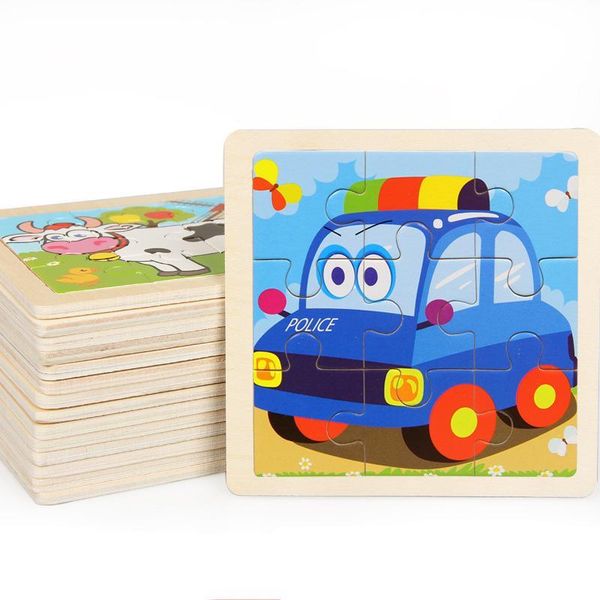 

wooden 3d puzzle baby cartoon wooden toys animal traffic puzzle jigsaw for children educational toy kids puzzles 10.5cm*11cm
