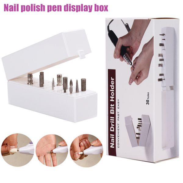 

30 holes nail drills bit holder stand display grinding head bit storage box rack manicure tool qrd88