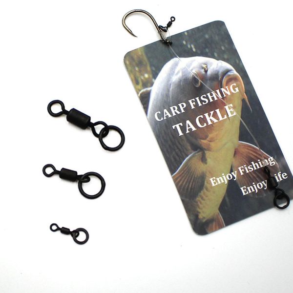 

20pcs carp fishing micro hook ring swivel flexi accessories for carp fishing rolling swivel with ring for d-rig chod rig tackle