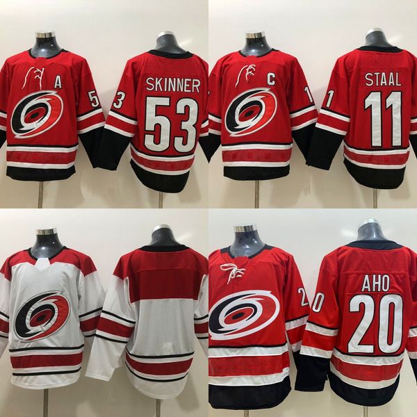

Carolina Hurricanes Jersey 20 Sebastian Aho 53 Jeff Skinner 11 Staal Hockey Jerseys