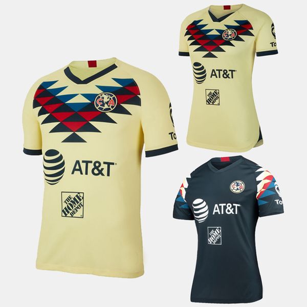 

club america soccer jerseys 2020 home away third 19 20 liga mx e.alvarez giovani martinez football shirt, Black;yellow