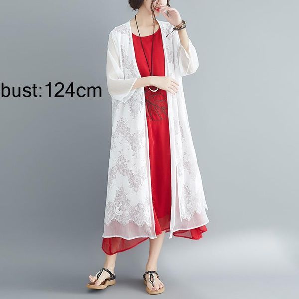 

ewq] 2019 spring summer new pattern v collar three quarter sleeve solid patchwork lace vintage loose coat women sunscreen ag500, Black;brown