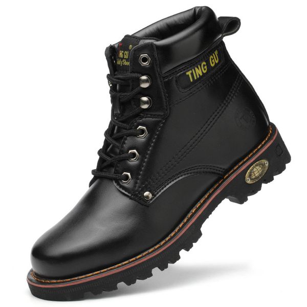 

zyyzym men safety boots steel toe shoes men industrial & construction outdoors man work boots shoes anti-piercing protection, Black