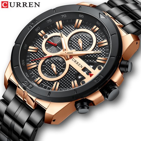 

curren мужские часы top brand luxury хронограф кварцевые часы из нержавеющей стали бизнес наручные часы мужские часы relogio мужчина для, Slivery;brown
