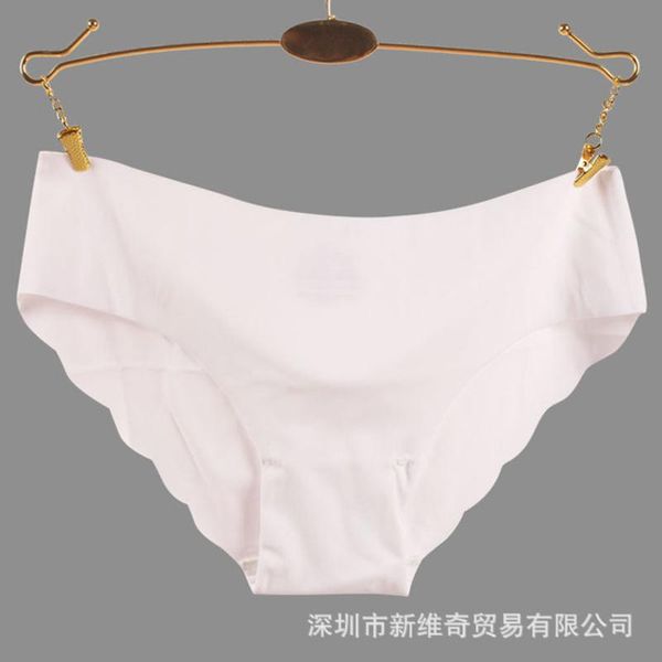 

awomen underwears women's panties women's underwear women's underwear one piece seamless ice silk briefs underwear, Black;pink