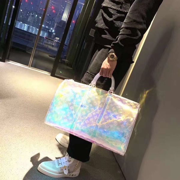 

High end fa hion brand de igner luxury travel bag 19 llvv virgil keep all 50 la er pvc colorful houlder handbag me enger bag 48 17 26cm