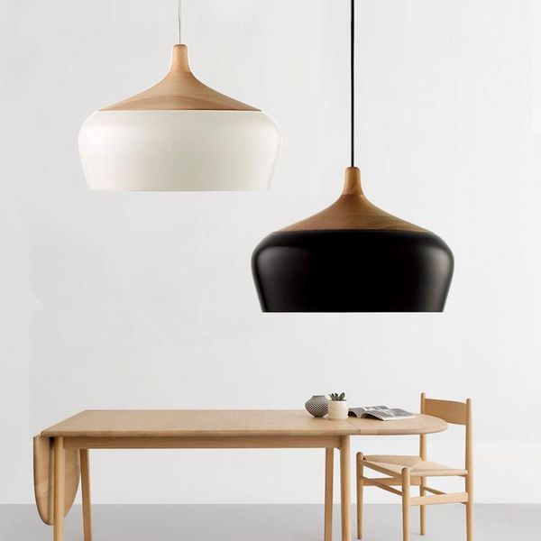 

modern aluminum oak wood led pendant lights lustre white pendant lampe nordic kitchen light fixture restaurant suspension avize