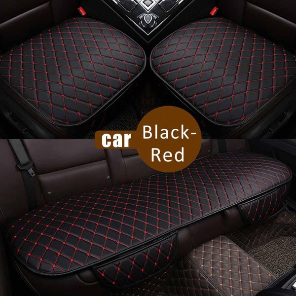 Universal Leather Car Seat Cover Set Front Rear Backseat Cushion Protector Mat Pad Beige Coffee Black Red Replacement Auto Covers