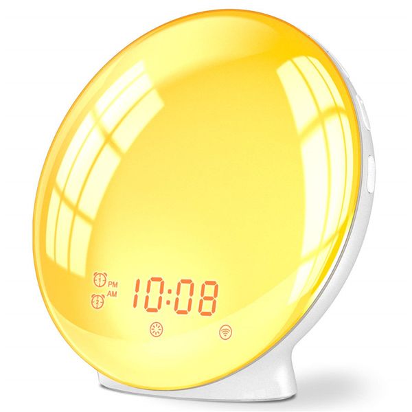

wake up light alarm clock kids night light sunrise simulation and sunset snooze dual alarm clock with fm radio for bedroom