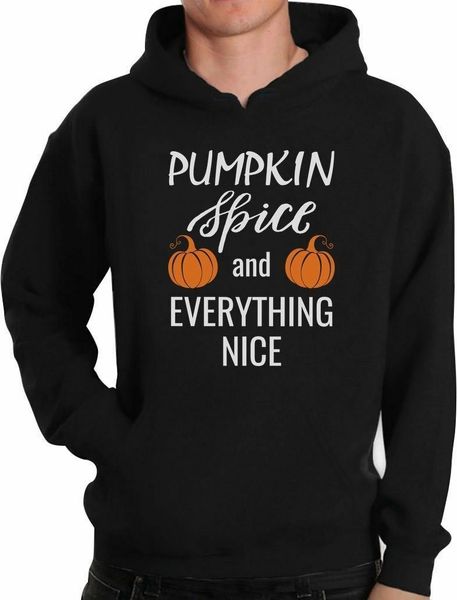 

pumpkin spice and everything nice hoodie halloween / thanksgiving, Black