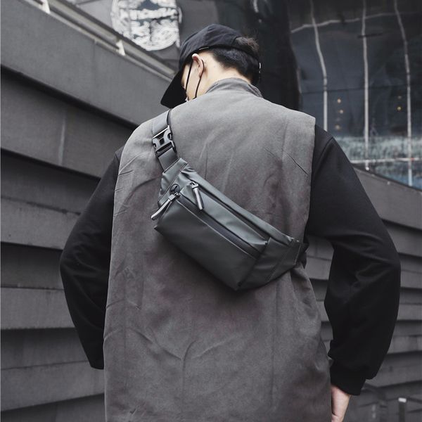 

mens waterproof waist bags fashion pack waterproof oxford belt bags reflective zip chest bags casual crossbody male bag