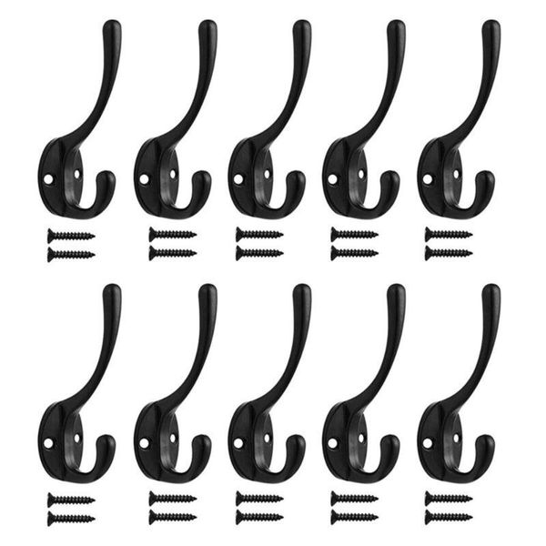 

wall mounted coat hooks retro double hooks hanging door backpacks w/screws