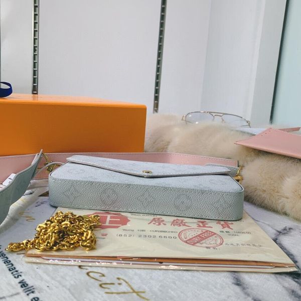 

цепь сумки дамы широкий плечевой ремень дамы крест тела мешок трехсекционный печать 2020 досуг классический бестселлер горячий