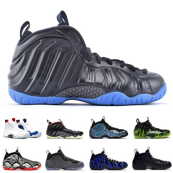 

knicks penny hardaway men basketball shoes foam one vandalized black metallic gold eggplant dr. doom snakeskin mens trainers sports sneakers, White;red