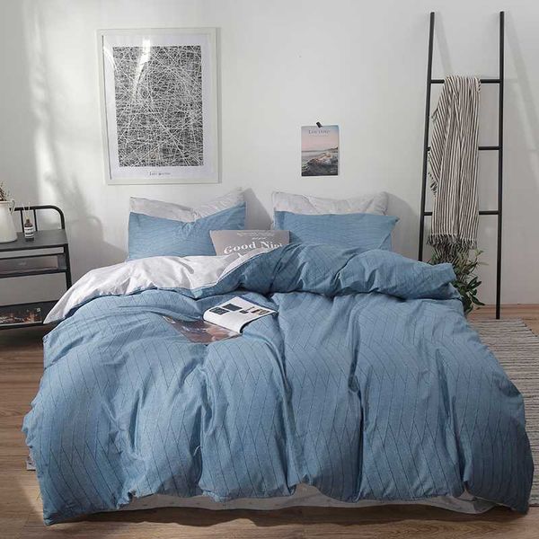 

blue lines duvet cover set cotton bedding set quilt cover bed bedclothes bedsheet with pillow cases no comforter
