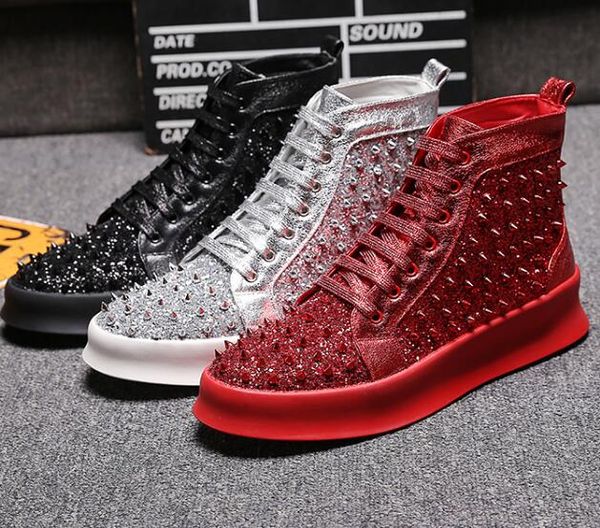 

2019the selling silver diamond sneaker men and women's pointed fashion casual shoes design loafers.38-44 x24men's shoes, Black