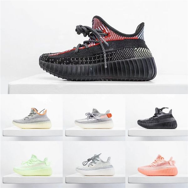 

kids kanye west quantum designer basketball shoes with box 3m reflective sport sneakers hi cool grey black running shoes size us4-12#323