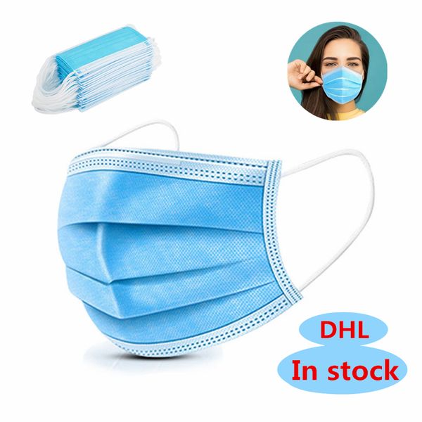

disposable safe face mask 3 layer earloop dust mouth masks cover 3-ply breathable and comfortable for blocking dust air pollution