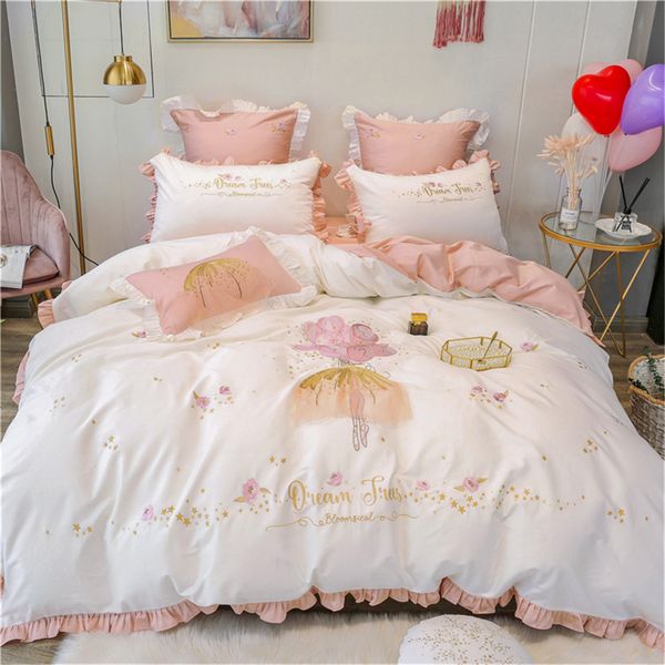 

brand soft comfortable bed comforters sets bright color king size luxury embroidered with swiss veil bedding set beddings suits sellin