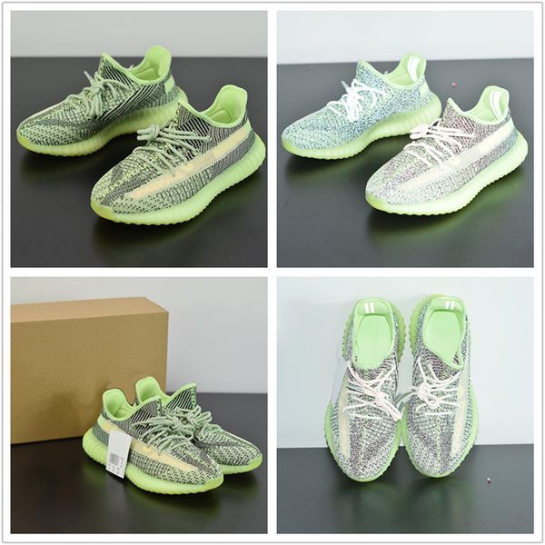 

v2 yeezreel kanye west running shoes grnblk fluorescent green gypsophila sneaker fashion designer trainer athlatic sport shoes 36-48