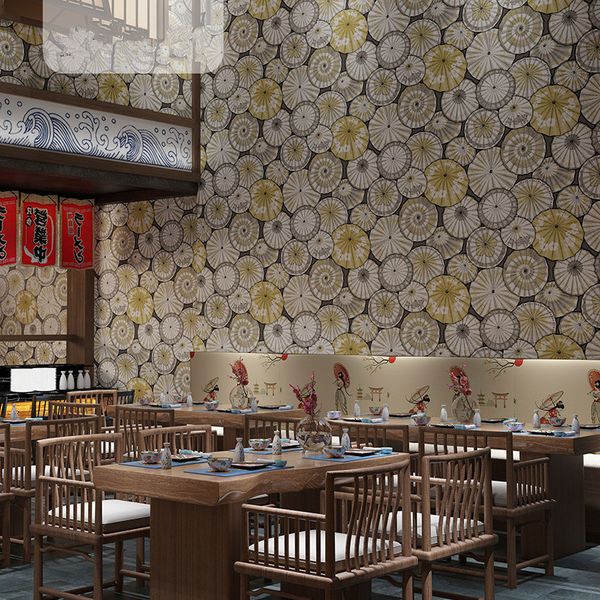 

new chinese style wallpaper living room background wall non-woven chinese style ukiyo-e japanese style restaurant wall paper
