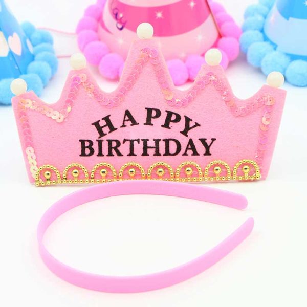 

party hat flash light hat christmas children princess crown happy birthday decoration headband flash birthday crown