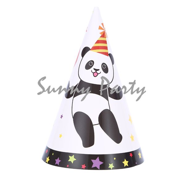 

8pcs/lot cartoon panda hat kids birthday hat panda animals birthday baby shower paper party decorations supplies