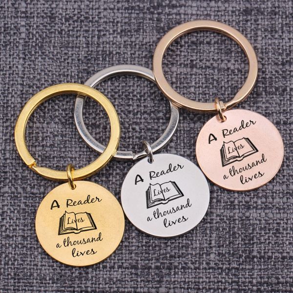 

trinket jewelry a reader live a thousand lives reading lovers present key chain accessories keyring pendant jewelry key holders, Silver